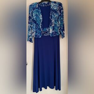 Jessica Howard Blue Dress with Paisley Jacket